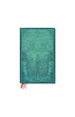 Pacific Blue Bold (Old Leather Collection) Maxi 12-month Horizontal Hardback Dayplanner 2025 (Elastic Band Closure)