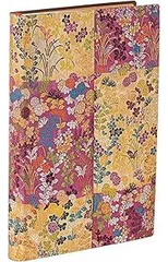 Kara-ori Pink (Japanese Kimono) Mini Lined Softcover Flexi Journal (Elastic Band Closure)