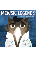 Mewsic Legends 2025 12 X 12 Wall Calendar