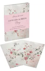 Flowers & Birds Peony Wallet Notecards