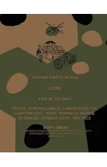 Repair Parts Scale, Truck, Surveillance, Land Rover 110, Lightweight, RFSV, W/Winch, W/Side Storage, W/Rear Seat, 4x4, MC2