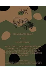 Repair Parts Scale, Truck, Utility, Lightweight, MC2, 4x4, 1 Tonne, 3.9 Litre Diesel Engine, Manual Transmission, FFR, 12/24V, With Thomas T8000 Winch, Land Rover Model 110