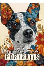 Line Art Dog Portraits Coloring Book for Adults
