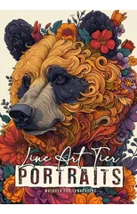 Line Art Animal Portraits Coloring Book for Adults