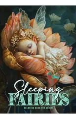 Sleeping Fairies Whimsical Coloring Book for Adults Grayscale