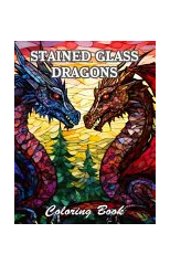 Stained Glass Dragons Coloring Book
