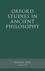 Oxford Studies in Ancient Philosophy
