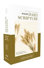NASB, Daily Scripture, Super Giant Print, Paperback, White/Gold, 1995 Text, Comfort Print