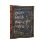 2026 Michelangelo, Handwriting (Embellished Manuscripts Collection) Ultra 12-month Vertical Hardcover Flexi Dayplanner 2026 (Wrap Closure)