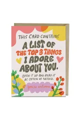 6-Pack Em & Friends Top 3 Things Greeting Card