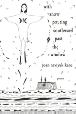 with snow pouring southward past the window