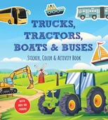 Trucks, Tractors, Boats & Buses Sticker, Color & Activity Book